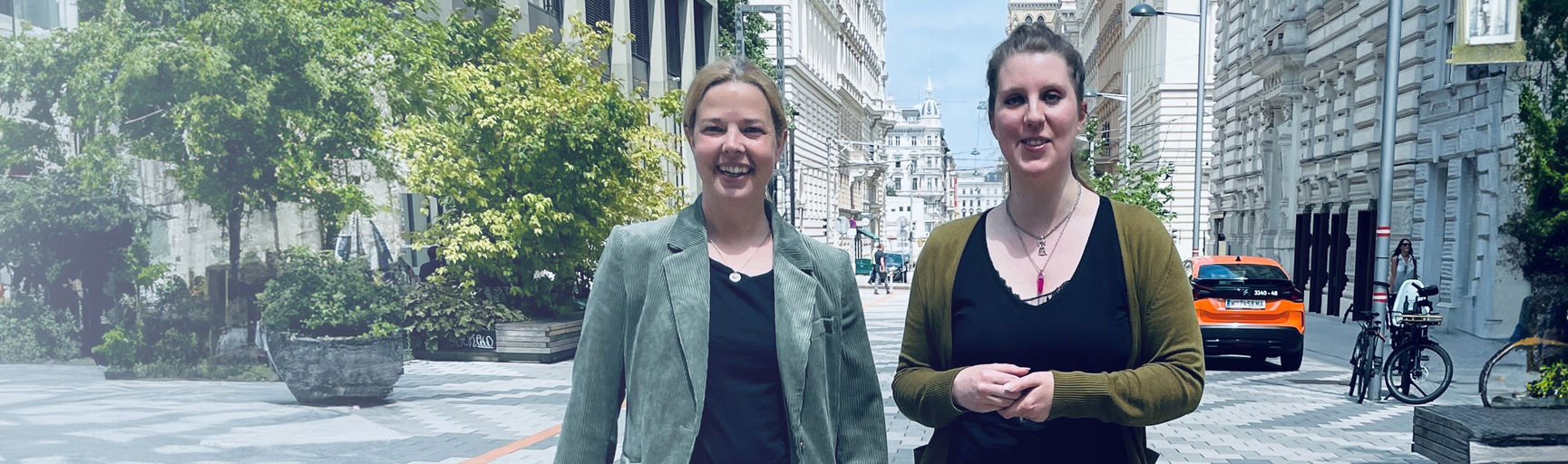 Teresa Millner-Kurzbauer und Ann-Kathrin Ruf (Volkshilfe)